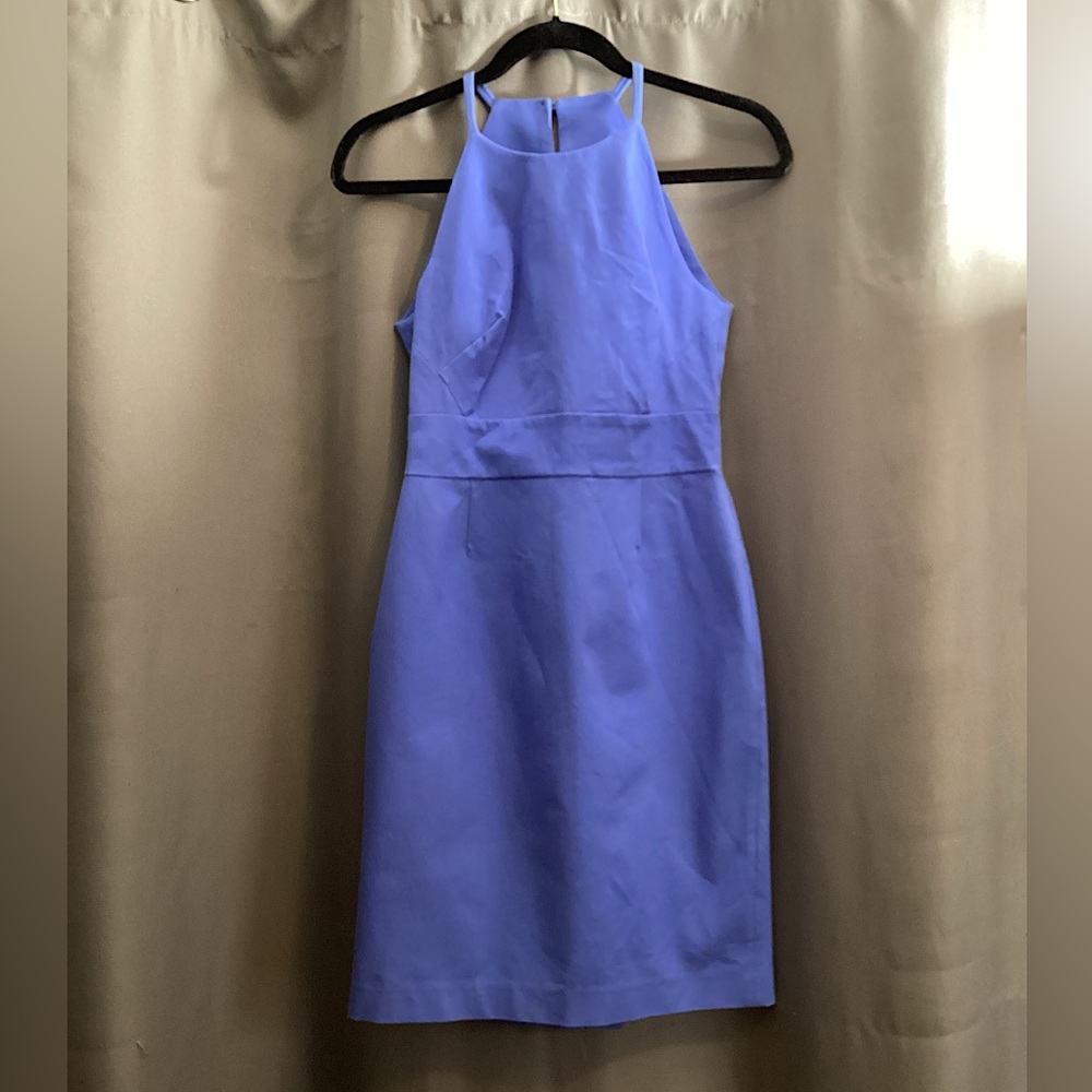 Banana republic periwinkle blue halter neck sleeveless size petite 4